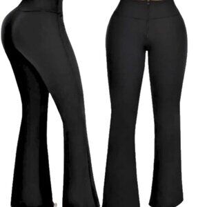 JUST LOVE Flared Legging Push Up Tummy Control Booty Lifting High Waisted Blk M
